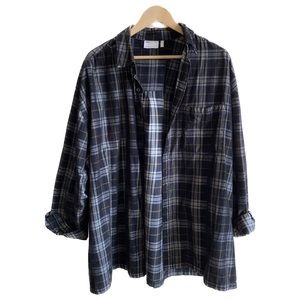 Asos Button Up Shirt Long Sleeve, Flannel Style, Striped, Size L Oversized Fit